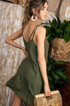 Green boho dress