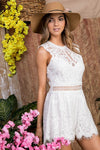 Lace crochet romper