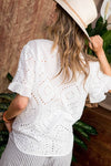Ruffle eyelet top