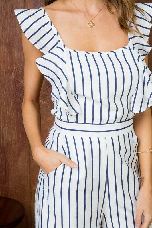 Cross tie back Jumpsuit