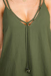 Green boho dress
