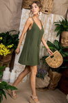 Green boho dress