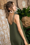 Green boho dress