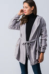 Cargo jacket with adjustable waist tie