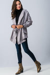 Cargo jacket with adjustable waist tie