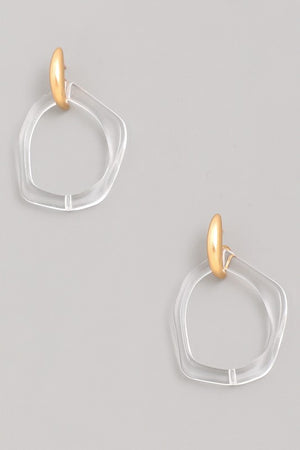 Clear Hoop Drop Earrings