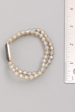 Clear Stone Beaded Bracelet