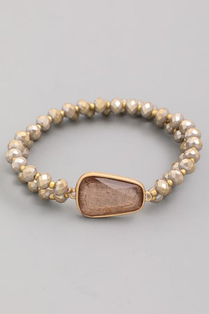 Clear Stone Beaded Bracelet