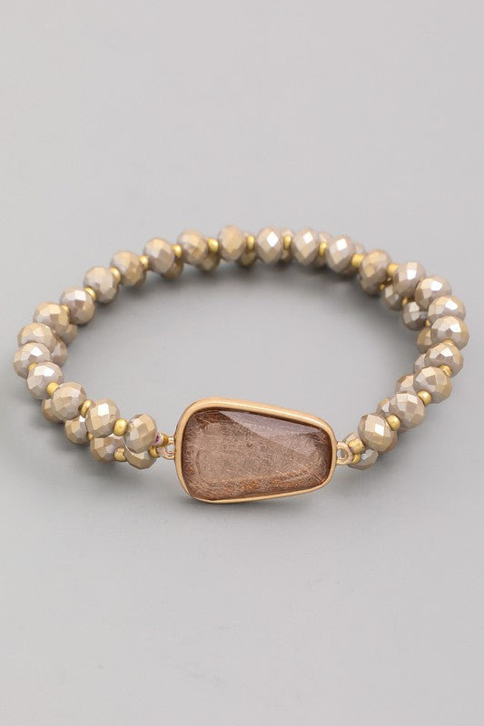 Clear Stone Beaded Bracelet