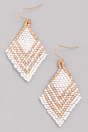 Seed Beaded Rhombus Earrings