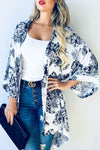 Black flower kimono