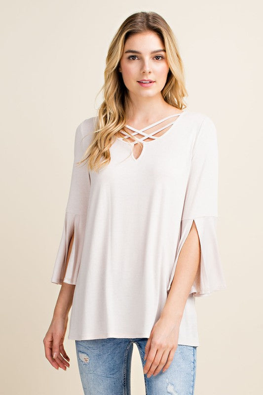 Criss cross tunic top