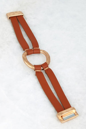 Leather bracelet with magnetic closure