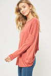 Twisted low back knit top