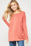 Twisted low back knit top