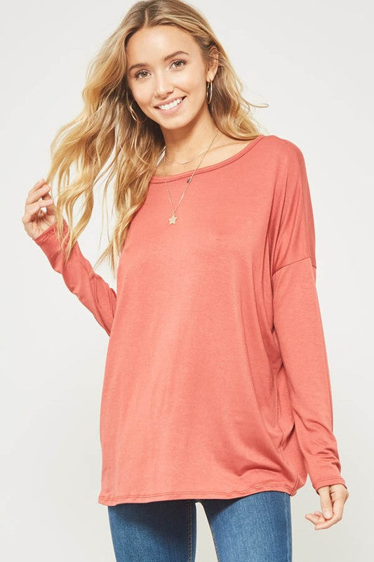 Twisted low back knit top