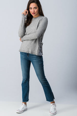 Layered side slit sweater