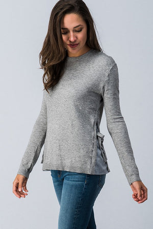 Layered side slit sweater