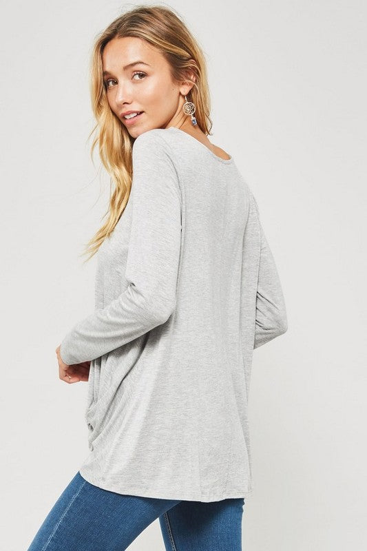 Solid T-strap neck top