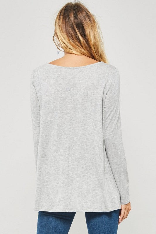 Solid T-strap neck top