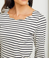Stripe Scallop neck top