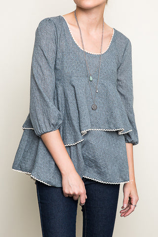 Batwing top with back twist detail