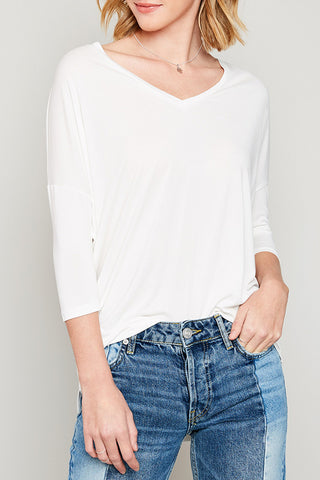 Solid T-strap neck top