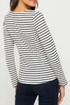 Stripe Scallop neck top