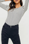Stripe Scallop neck top