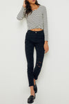 Stripe Scallop neck top