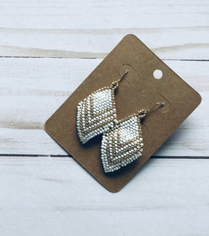 Seed Beaded Rhombus Earrings