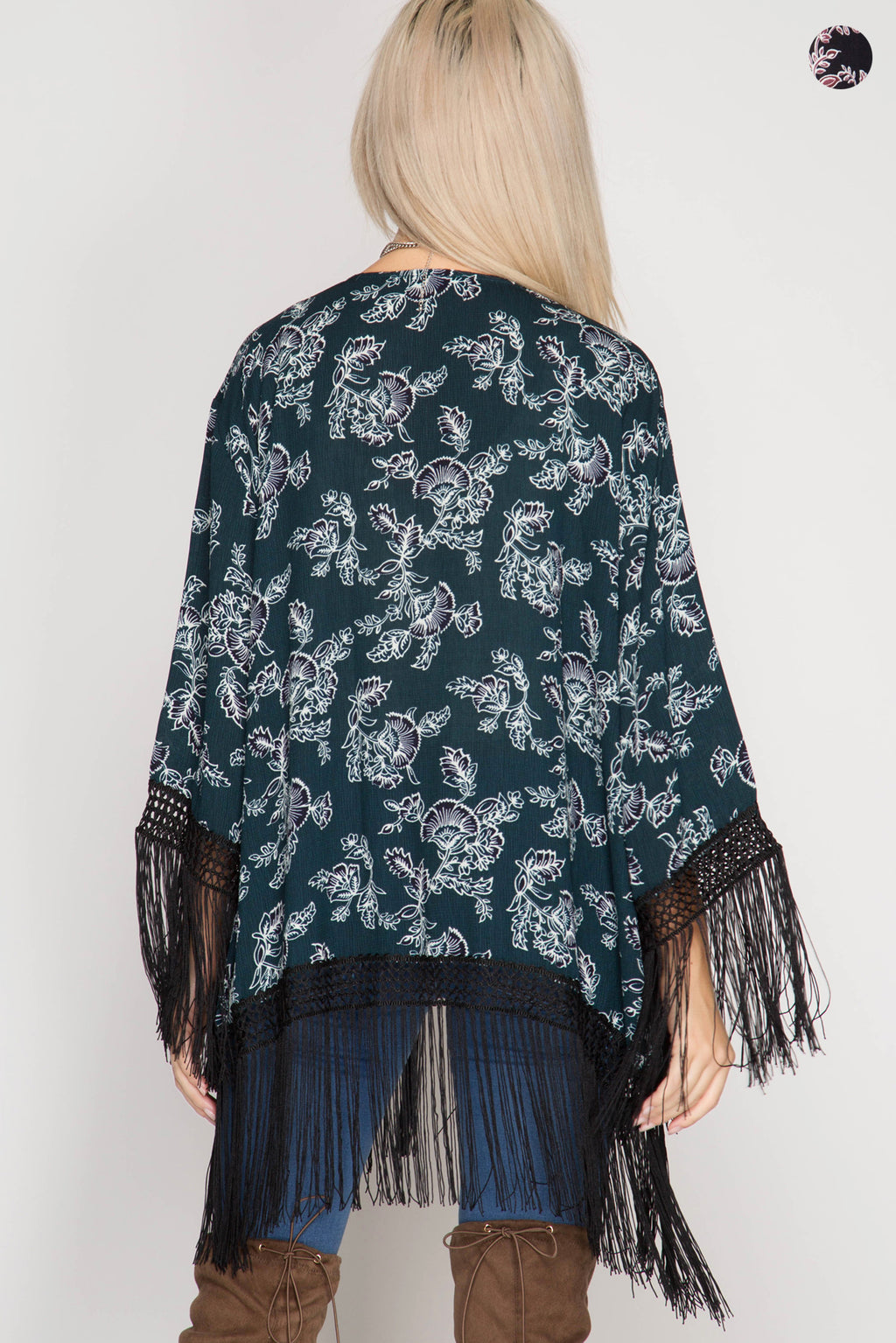 Kimono open cardigan with Fringe