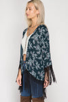 Kimono open cardigan with Fringe