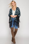 Kimono open cardigan with Fringe