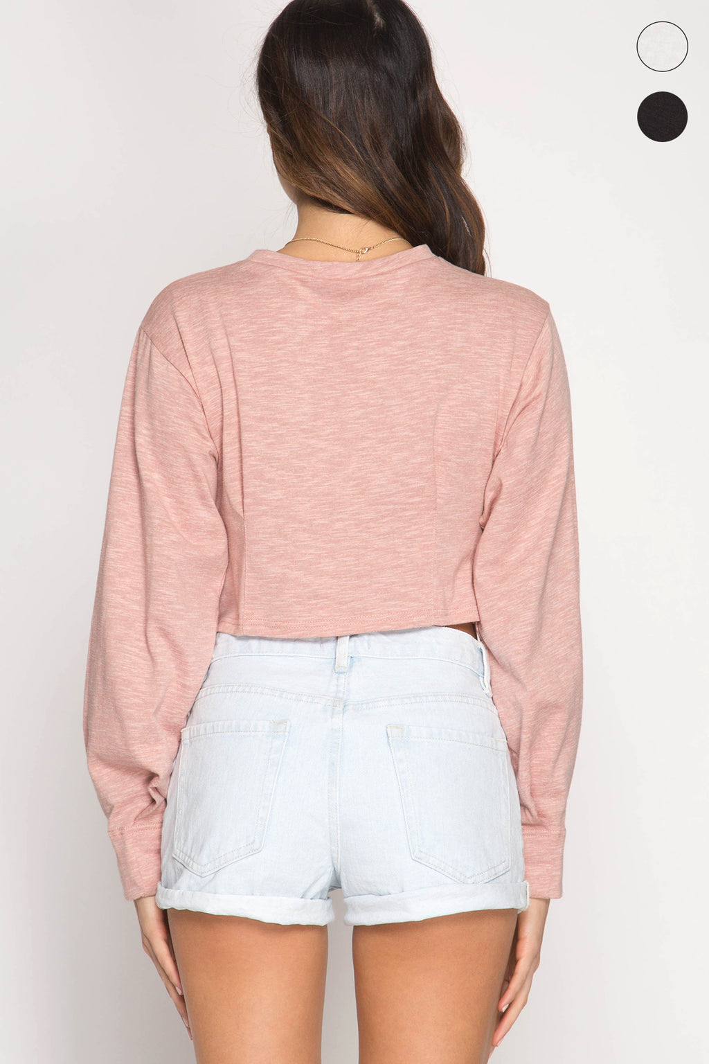Crop top with pintucking detail