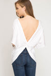 Batwing top with back twist detail