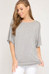 Batwing top with back twist detail