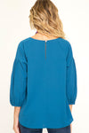 3/4 sleeve top with twisted side front
