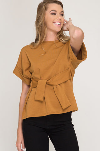 Solid T-strap neck top