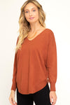 Woman V Neck Back Lace Sweater top