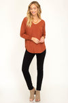 Woman V Neck Back Lace Sweater top