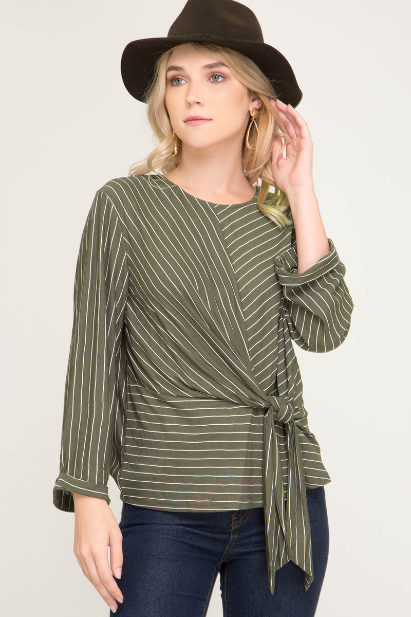 Wide sleeve Striped Top