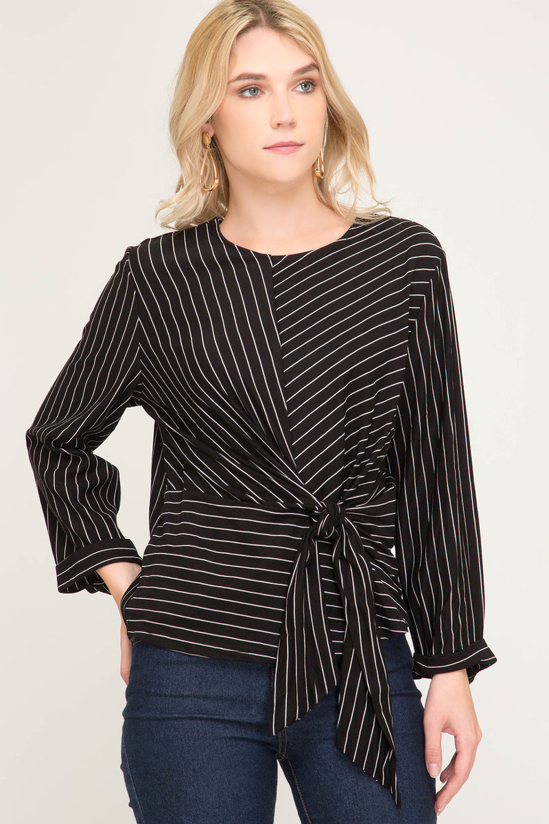 Wide sleeve Striped Top