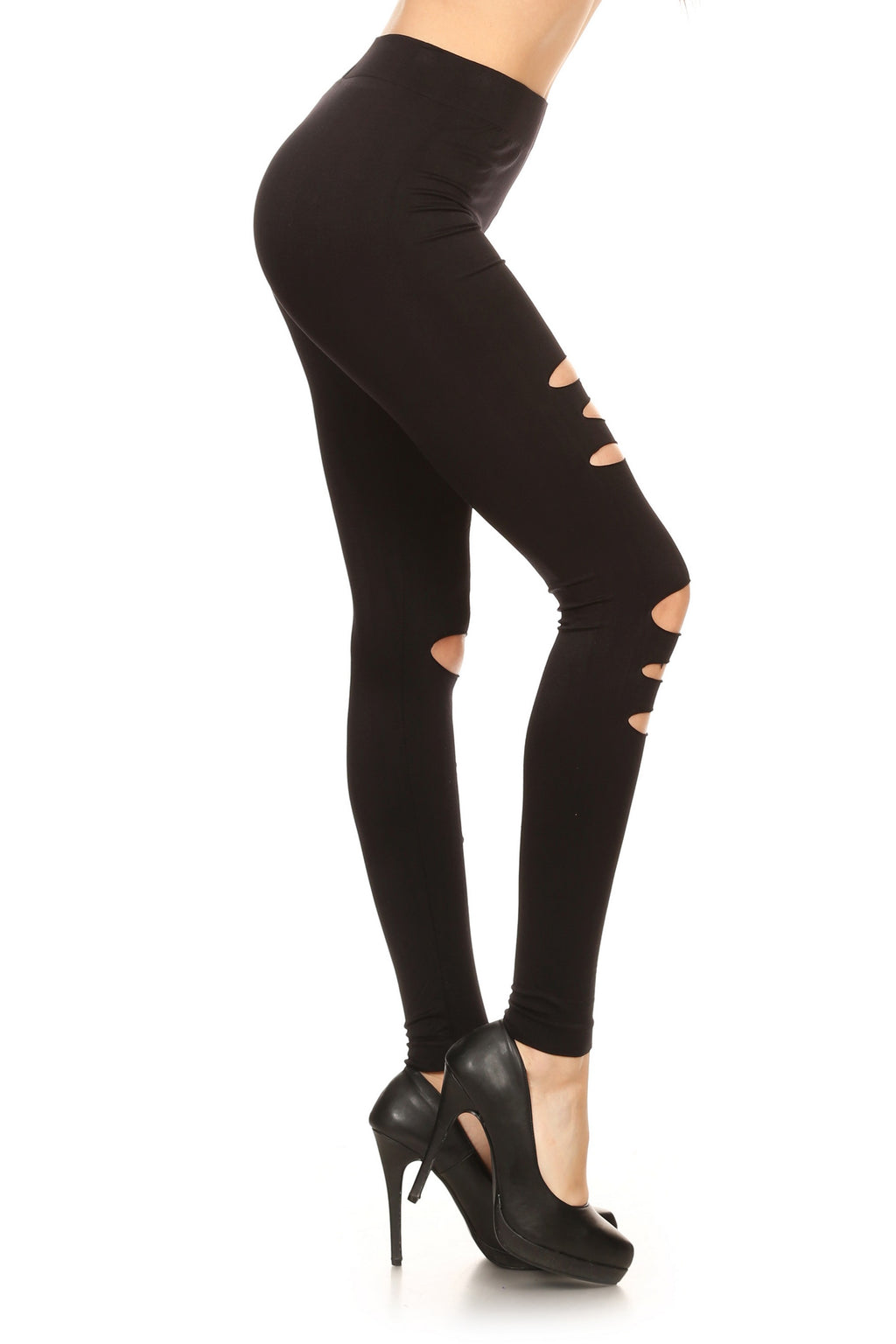 Slashed leggings
