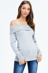 woman off the shoulder sweater top